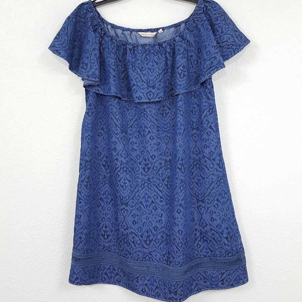 Soft Surroundings Sz S Denim Off Shoulder Dress